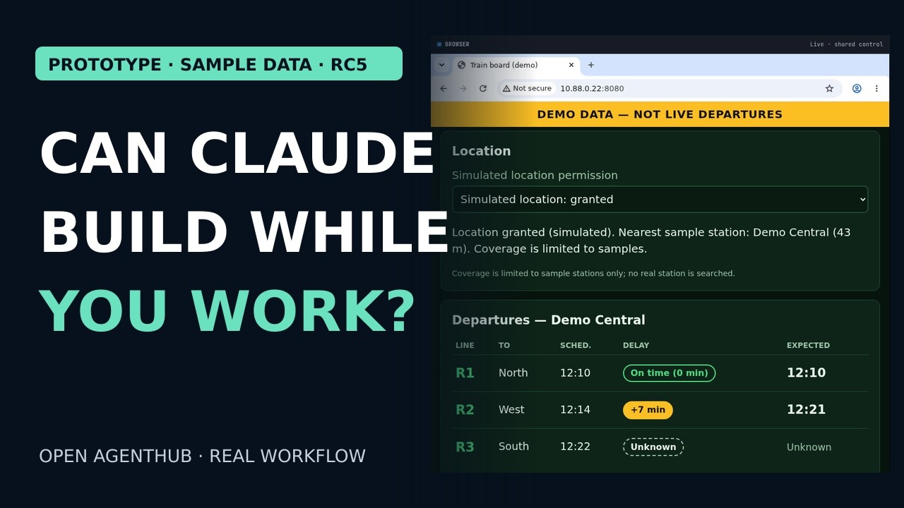 Can Claude build while you work? Actual sample train-board app